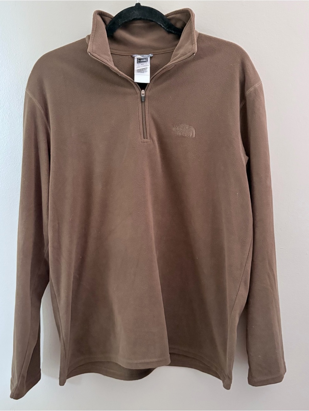 The North Face TKA 100 1/4 Zip Fleece Pullover Brown Mens M